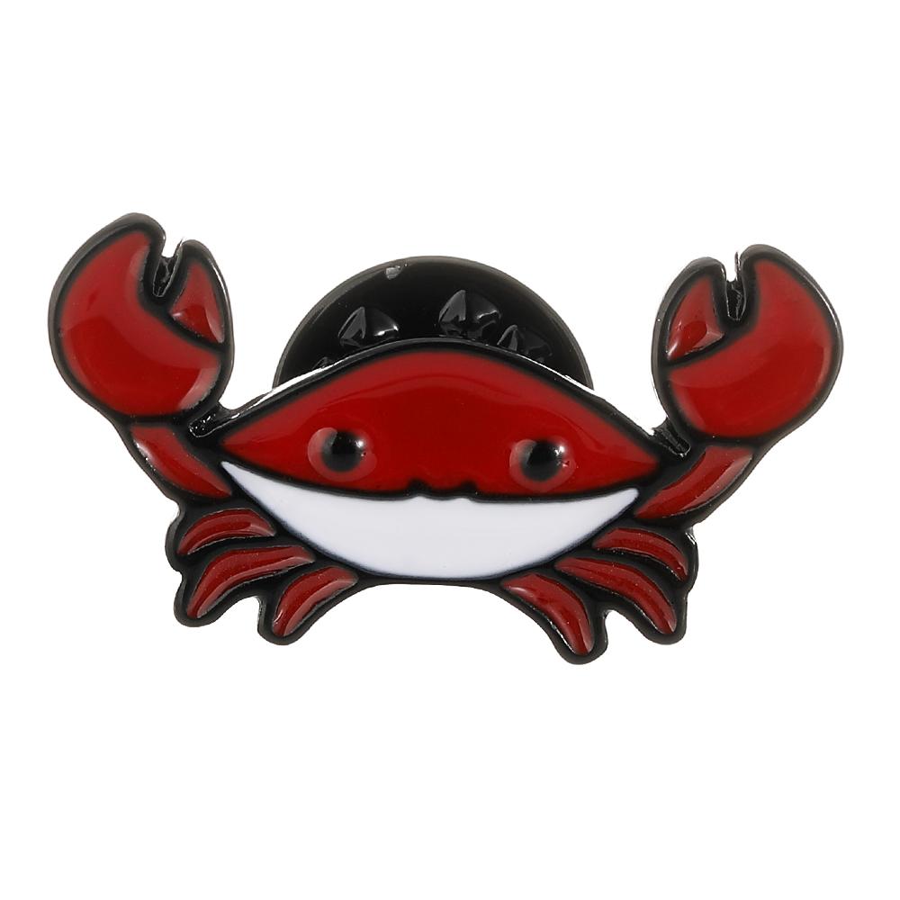 7 Styles Cartoon Mini Animal Enamel Brooches Cute Crab Elephant Snail Zebra Parrot Lion Shaped Pins For Women Girls Badge