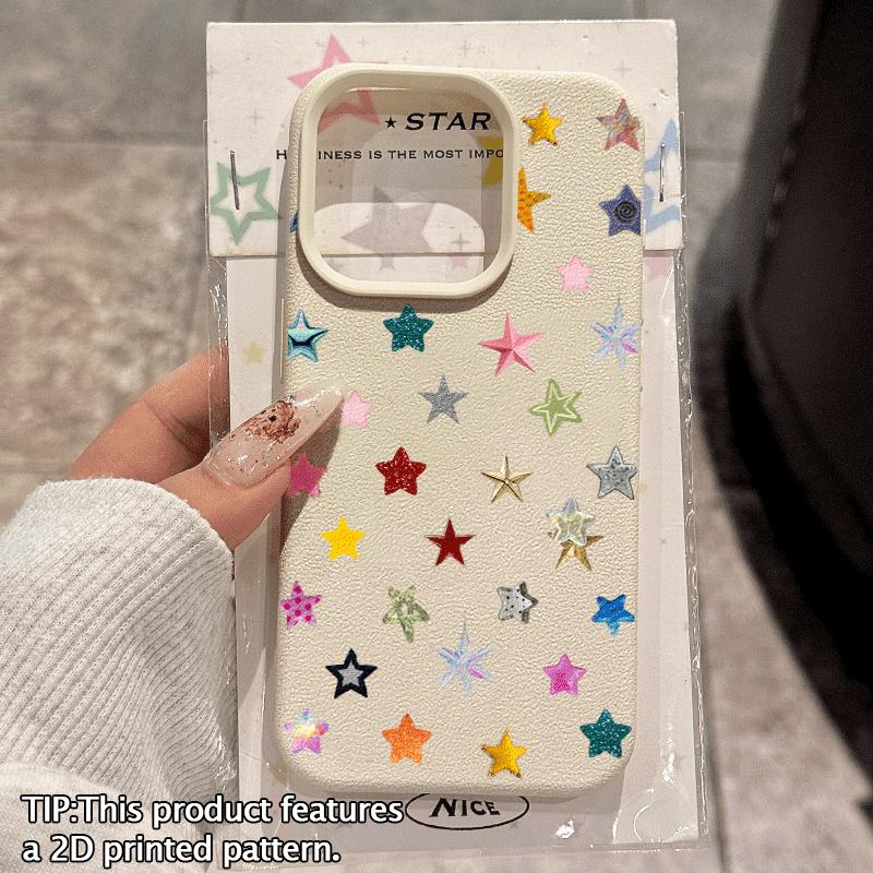 

Colorful Star Pattern Phone Case For iPhone 11 12 13 14 15 16 17 Pro Max 14 15 Plus 17Air 16E XR XS MAX 7 8 Plus Soft Cover iPhone 11 Pro Max
