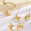 1 set of elegant retro flower bracelet ring stud earrings necklace set niche temperament women's jewelry