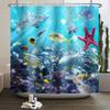 Underwater World Ocean Shower Curtain for Bathroom Seabed Animals Sea Turtle Dolphin Fish Waterproof Bathroom Curtain With Hooks
