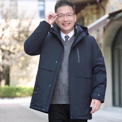 Men's Mid-Aged & Elderly Detachable Liner Winter Coat - 2025 Cotton Warmth Dad's Wear