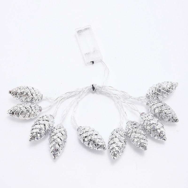 1.5M 10 Led Pine Cone Fairy Lights Christmas Decoration Festoon Tree Decor Christmas Lights New Year's String Lignts (Battery Not Included)