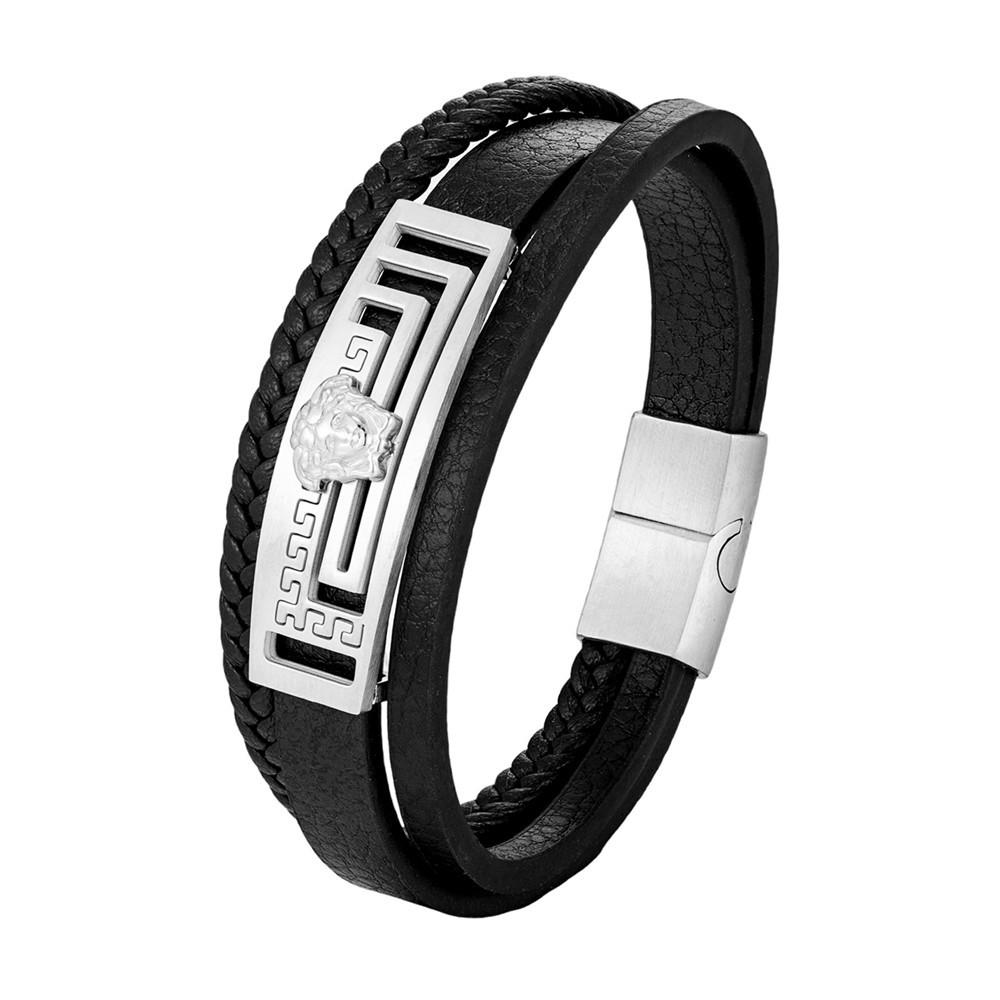 2026 Great Wall Muster Armband Modisches Mehrschichtiges Echtes Lederarmband Retro Europäischer und Amerikanischer Ethnischer Stil Lederseilarmband