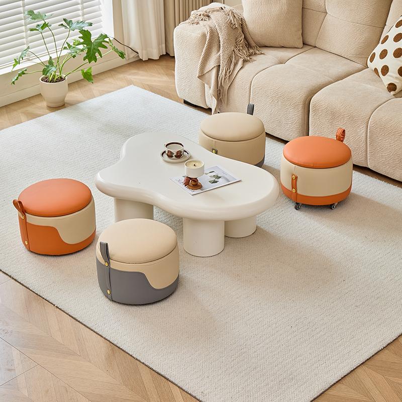 Sgabello con contenitore e ruote - poggiapiedi multifunzionale, sgabello per scarpe, sgabello scorrevole per la casa, ingresso, seduta per soggiorno