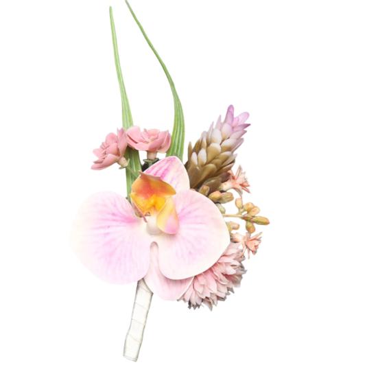 Evropská Phalaenopsis Orchidej Květ do klopy Svatební korsáž pro družičku Ženicha Elegantní Látková Květina na Párty Maturitní dárek pro Ženy