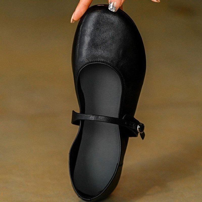 Retro Mary Jane shoes, shallow commuting flat-soled single shoes, soft soles, not tired feet, ballet single shoes