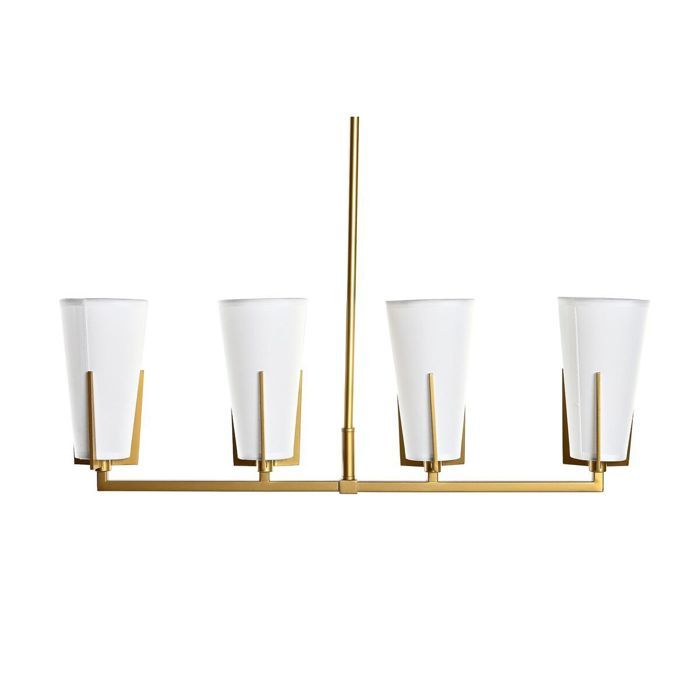 Suspension - DKD Home Decor - Modèle Doré Blanc - 67 X 14 X 22 Cm - Métal Et Verre - E27