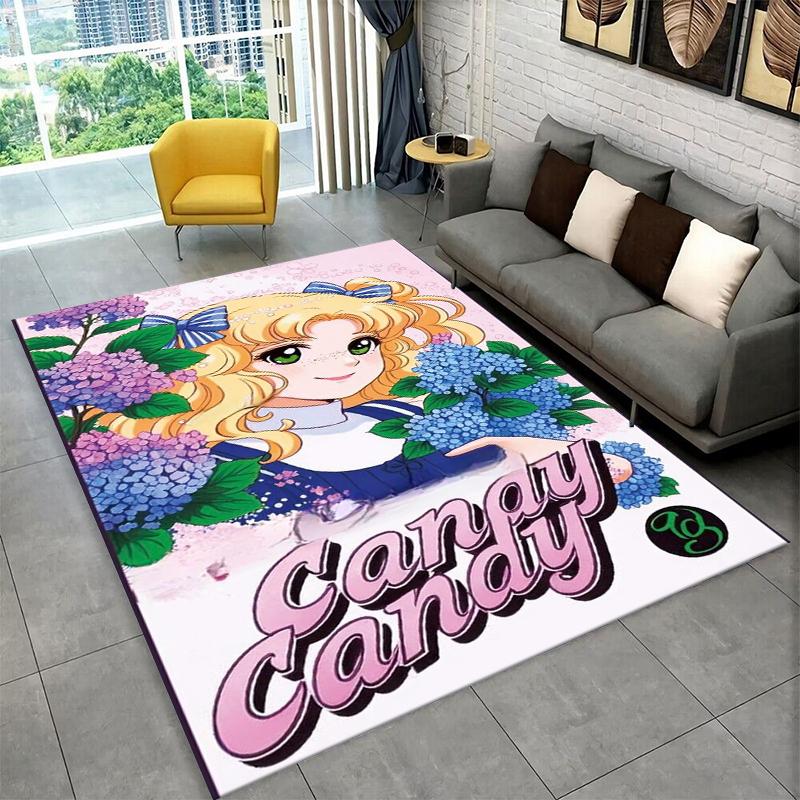 Cute Candy Candy Girl Cartoon Carpet Rug for Playroom Bedroom Living Room Sofa Home Decor,kid Game Area Rug Non-slip Floor Mat