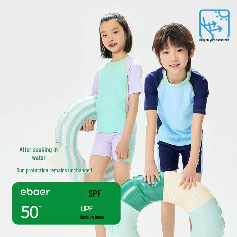 EBAER Kids UV Protection Split Short Sleeve Swimsuit