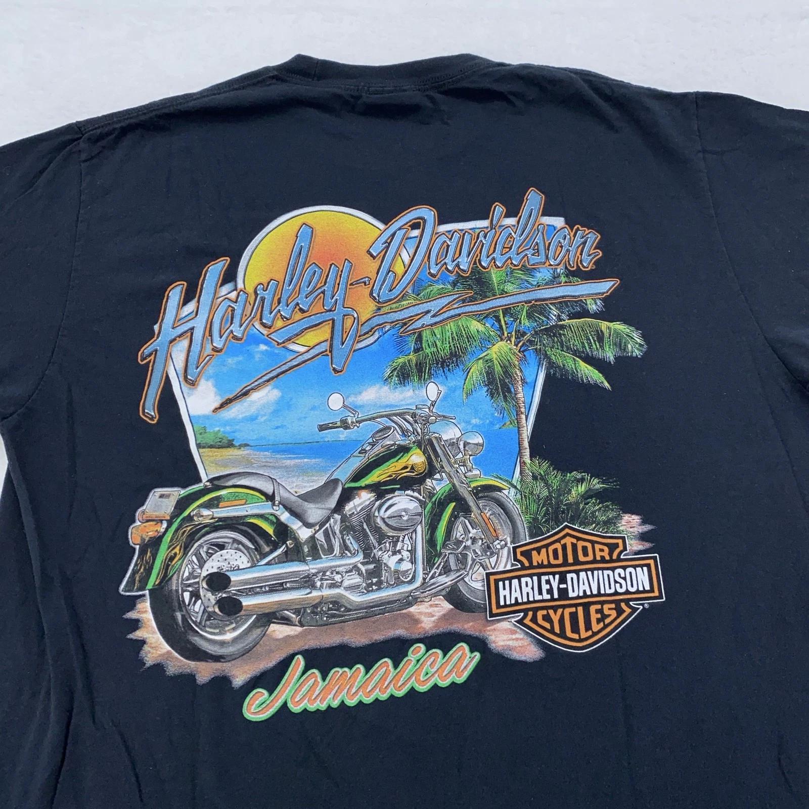 Harley-Davidson Shirt Mens Large Black Jamaica Motorcycle Graphic Tee T-Shirt 3XL