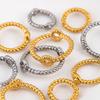 5pcs Stainless Steel Lace Beads Set Bead Ring Double Hole DIY Handmade String Bead Hollow Loose Spacer Beads Jewelry Accessories