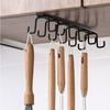 Iron Cup Holder Under Cabinet Cup Storage Rack With Double Row Hanging Hooks Coffee Cup Holder Mug Holder For Kitchen No