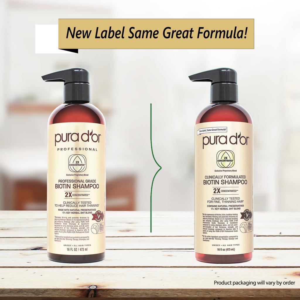 PURA Professional Quality Hair Thinning 2X Concentrated Active Ingredients Boosting Effects Natural Ingredients Clinically Sulfate Men 473 ml fl