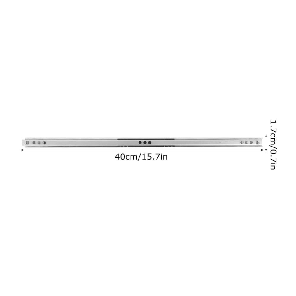 

2Pcs Silver Drawer Slide Rail Two Way Slide Ball Bearing Slide Hardware Drawer Guide Office