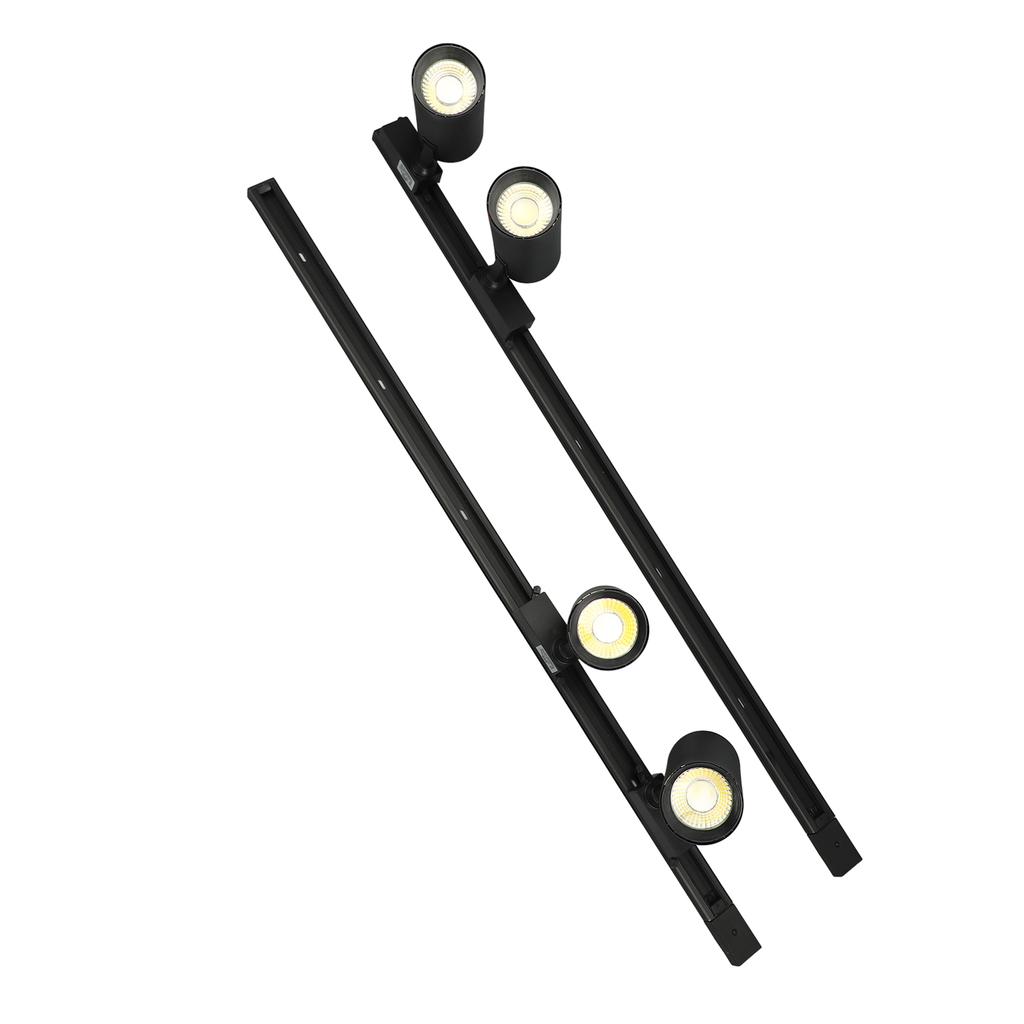 Track Lighting Kit Black Shell 85V?265V Wide Voltage LED 30W 4 Lights 6000K White Angle Adjustable