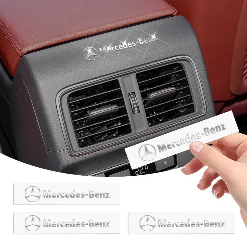 CSC1 Metal Emblem Auto Decor Wiper Decals Reflective Car Window Sticker For Mercedes Benz AMG A B C E S class GLA GLC CLA GLK GLE