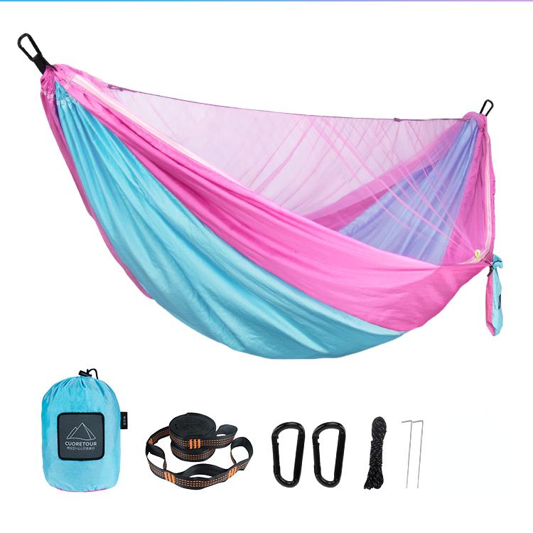 Portable Quick Setup 290*140cm Travel Outdoor Camping Hammock Hanging Sleeping Swing Bed with Mosquito Net