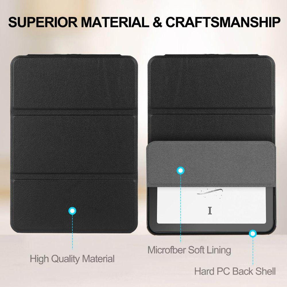 For Auto Wake/Sleep Case Tri-fold Shockproof e-Reader Cover Leather Wear Resistant for Kindle Paperwhite 12th Gen 2025 (7 inch)