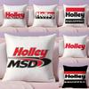 Logo H-Holley Cushion Cover Plush Fabric Soft Double-Sided Printed Invisible Zipper Sofa Pillow Case Home Decor