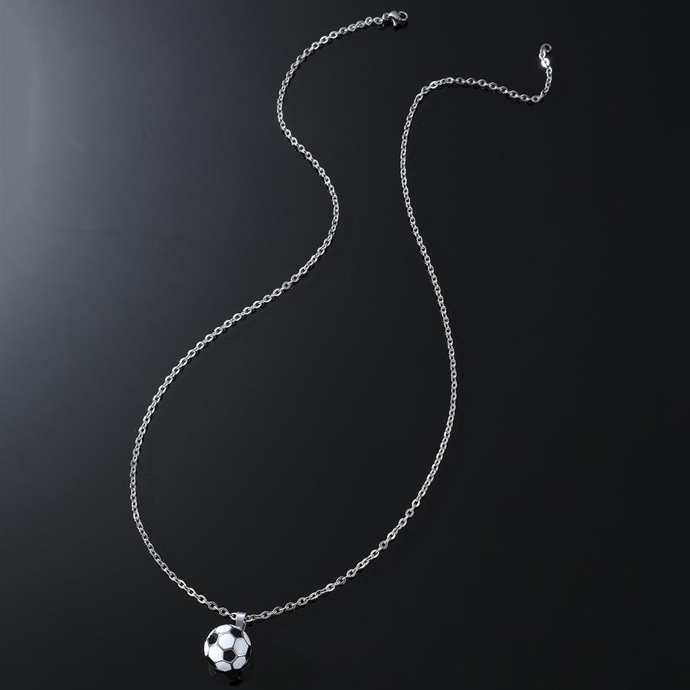 Men s European-Style World Cup Football Titanium Steel Pendant Necklace