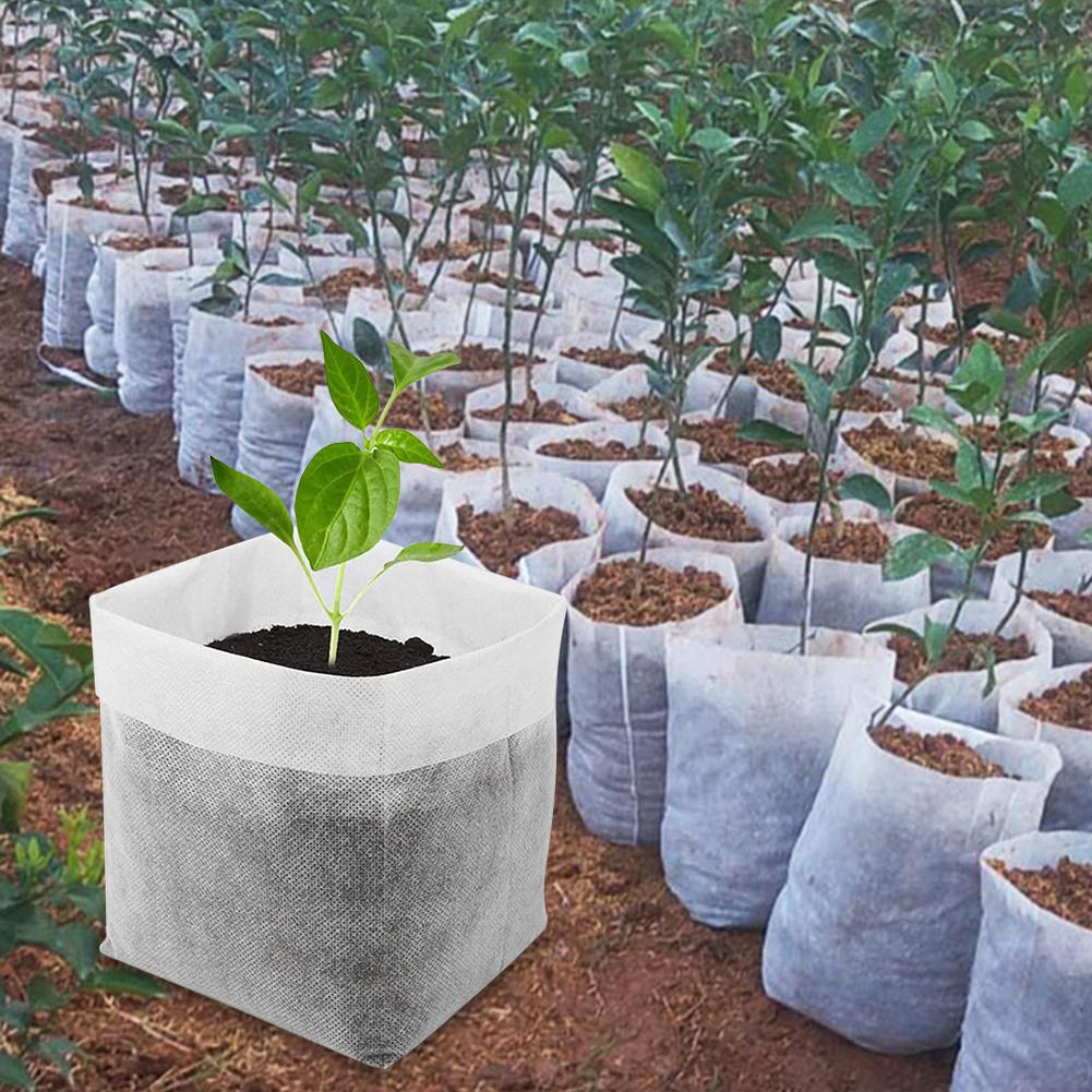 500-2000PCS Breathable Plant Seeding Grow Bags Biodegradable Seed Nursery Bags Fabric Seedling Starter Bags Garden Greenhouse