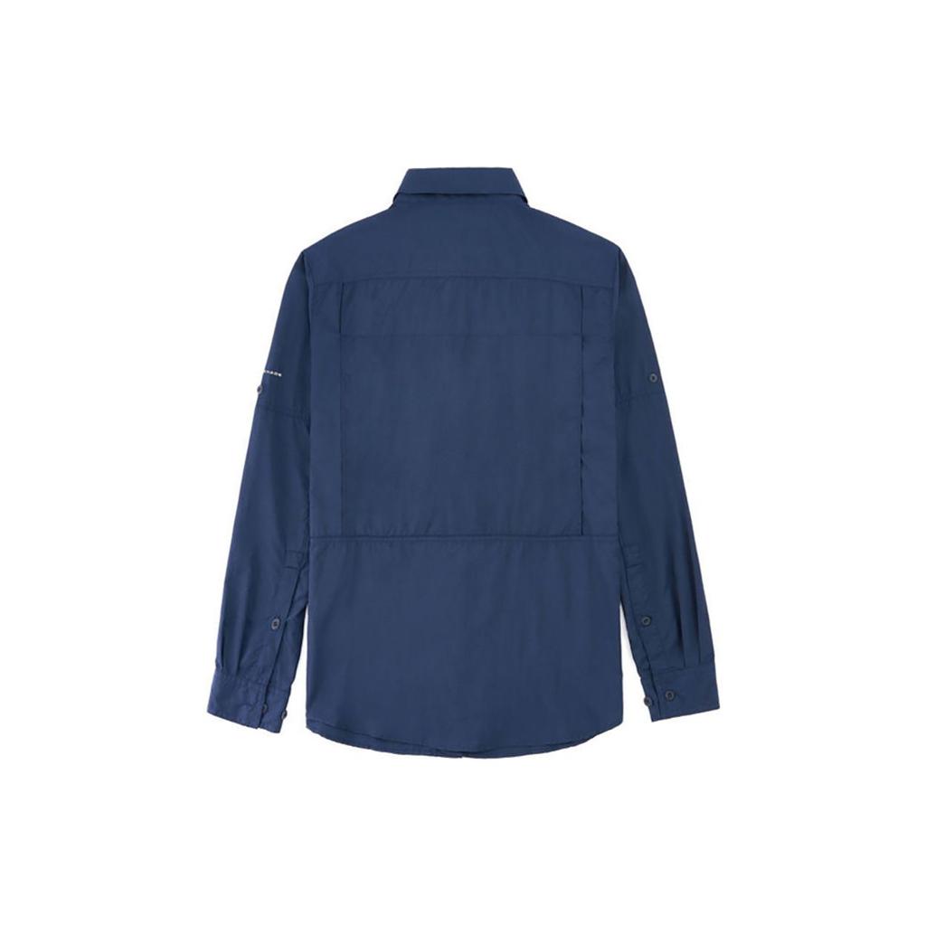 Columbia Solid Color Outdoor Sun Protection UV Resistant Casual Sports Lightweight Quick-Dry Breathable Long Sleeve Shirt Men Shirts Blue AE0651-464