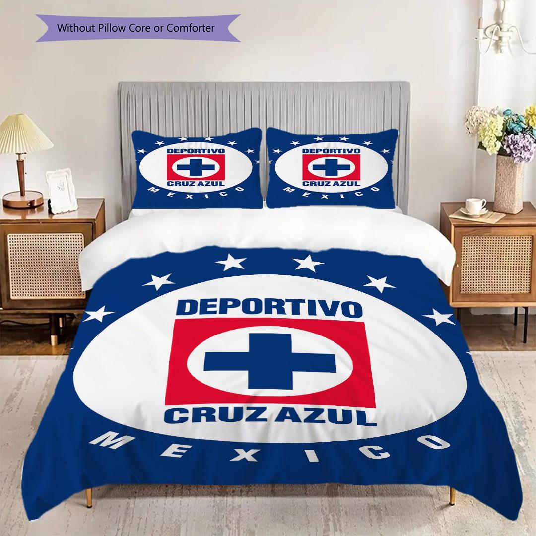 

Cruz Azul Pattern Bedding Quilt Set Quilt Cover Pillowcase Home Decoration Birthday Gift (1 * duvet cover + 2 * pillowcase, without core) 135x200cm