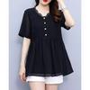 Women Stylish Ruffled Lace Patchwork Elegant Shirt Summer V Neck Short Sleeve Chiffon Blouse Black Loose Chic Tops Casual Blusas