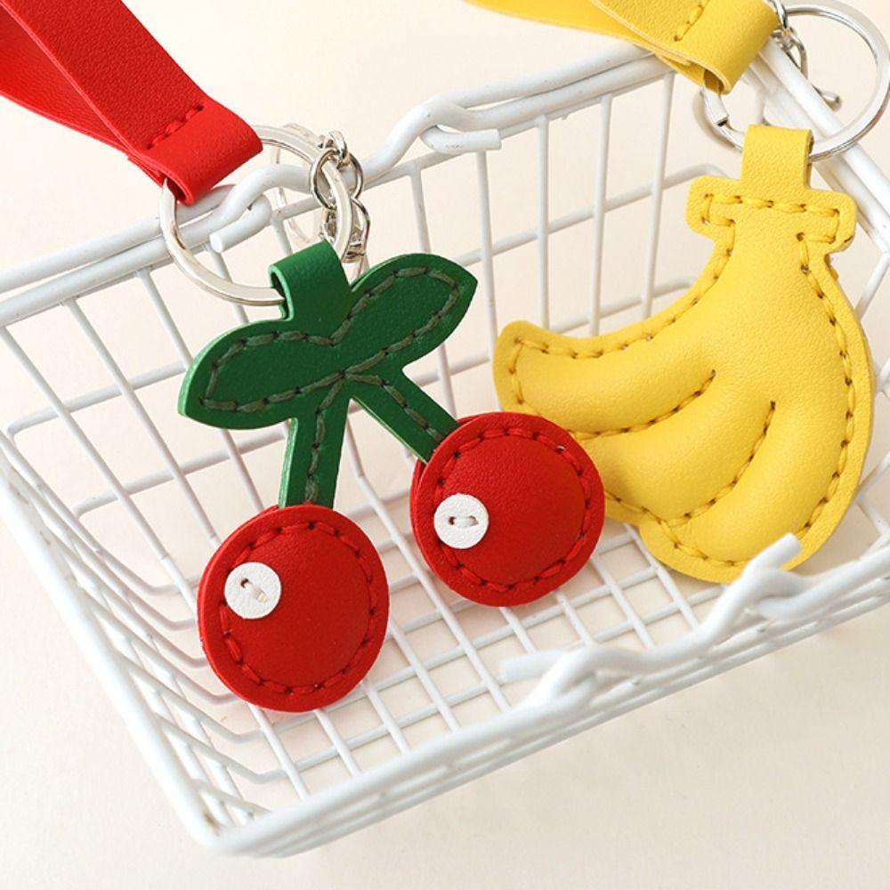 Cherry Leather Keychain Strawberry Bag Pendant Mini Fruit Pendant Bag Ornament