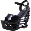 Europäische & Amerikanische High Heel Lackleder Römische Keilsandalen