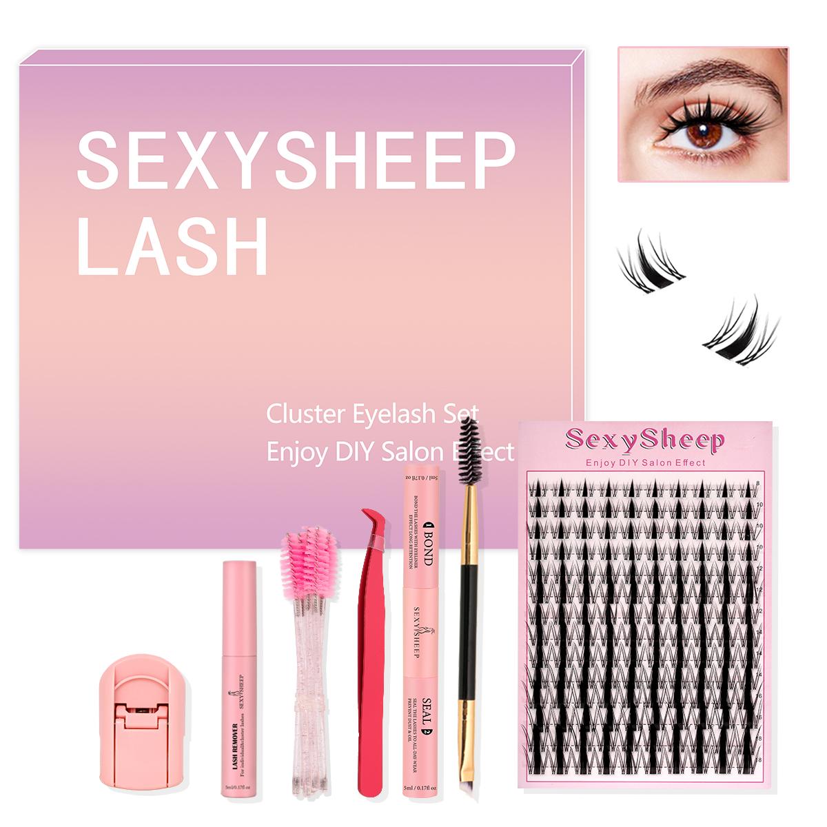 

Набор для самостоятельного наращивания ресниц с густыми пучками, набор для самостоятельного наращивания ресниц большой емкости с тонким креплением для ресниц, средство для удаления клея, пинцет Brush