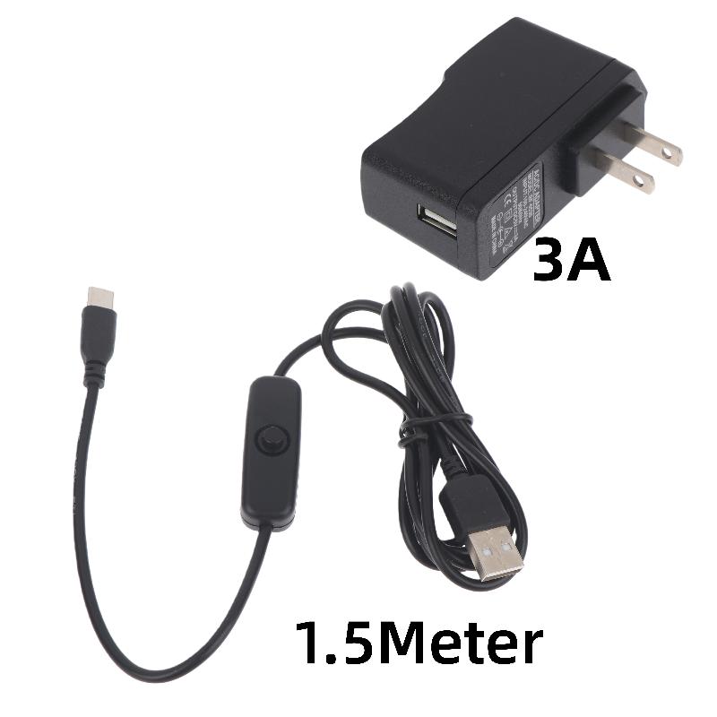 1/2/3 Pcs USB C Extension Cable For Raspberry Pi 3 4 Power Switch USB Male To Type C Male Adapter With On/Off Phone Laptop Parts