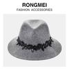 Rongmei Autumn and Winter Women's British Woolen Hat, Warm Outdoor British Jazz Hat Fashion Trendy Felt Hat