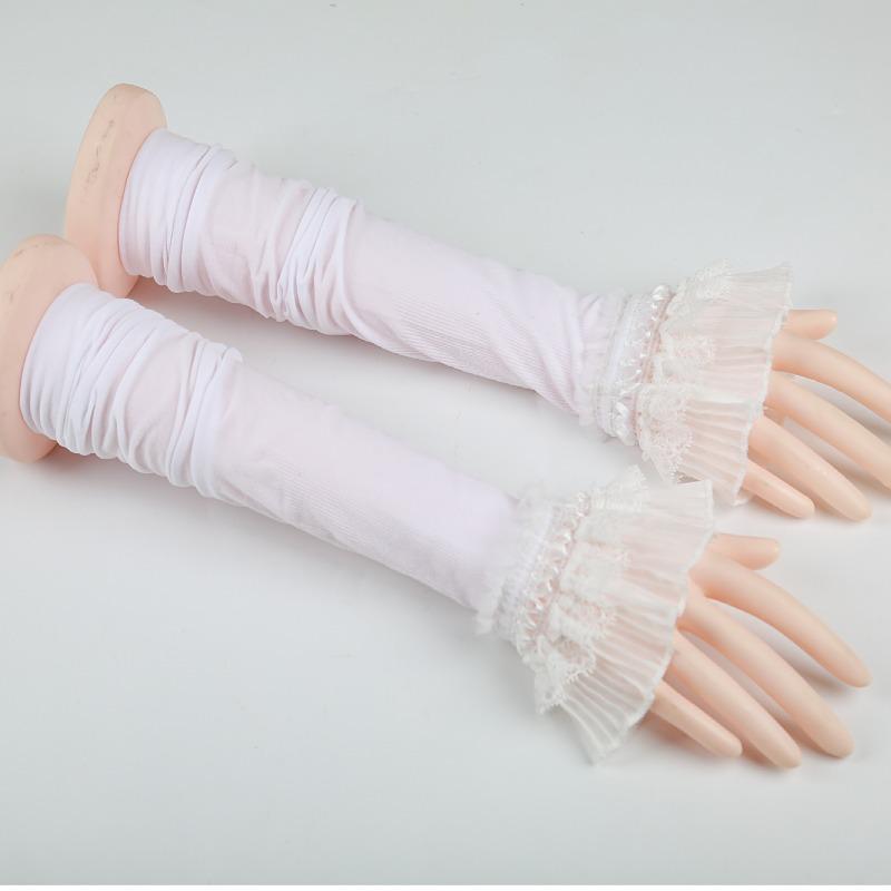 Ice Silk Women's Summer Flare Sleeve Sun Protection Gloves