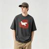 2026 Summer Korean Ulzzang Style Unisex Unisex Tshirt Aesthetic Cozy Cat Sofa Print Oversized Soft Cute Casual Short Sleeve Top