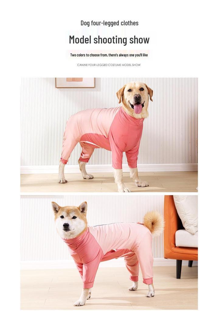 Breathable Summer Dog Outfit: Dirt-Resistant, High-Elastic, Four-Legged Design with Belly Cover for Small & Medium Dogs