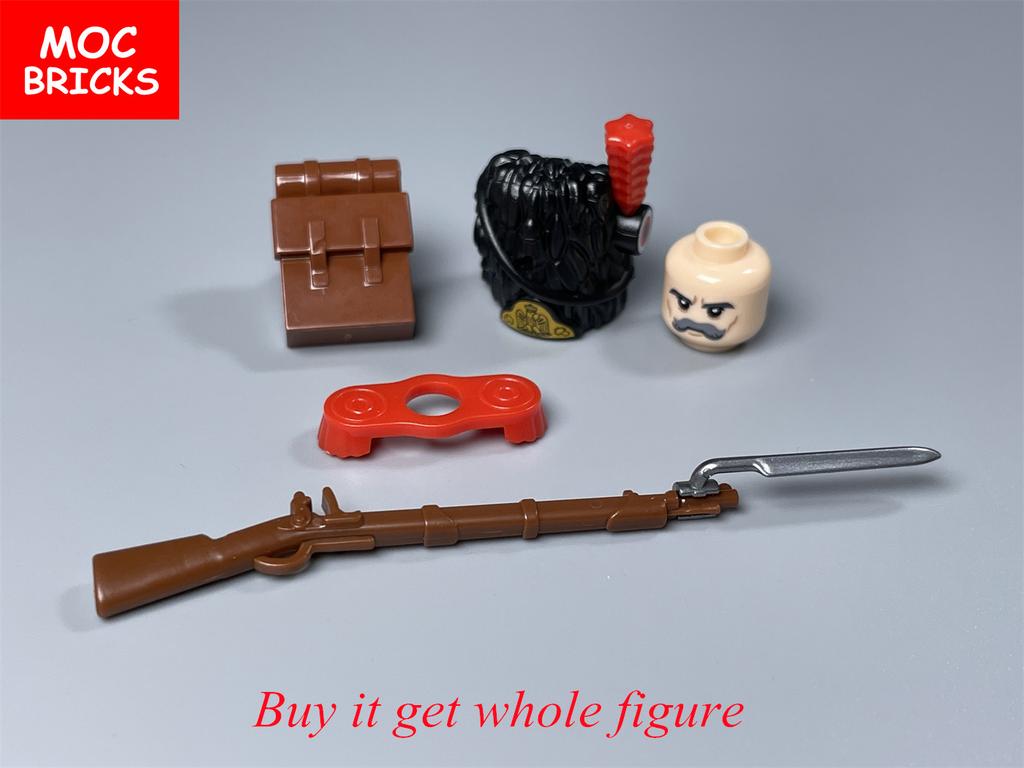 MOC Bricks Military Figures Napoleonic Wars Series Building Blocks Medieval French Dragoon British Soldiers Weapons Bricks Toys
