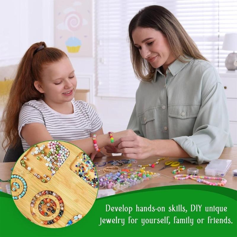 Wooden Bead Plate Jewelry Crafting Tool Jewelry Beading Designs Tray for Bracelets Anklets Ornament Making Boards