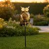 Solar Owl Garden Light, Outdoor Metal Owl Solar Light with Stake, LED Warm Glow Pathway Light for Backyard Patio Lawn Flower Bed