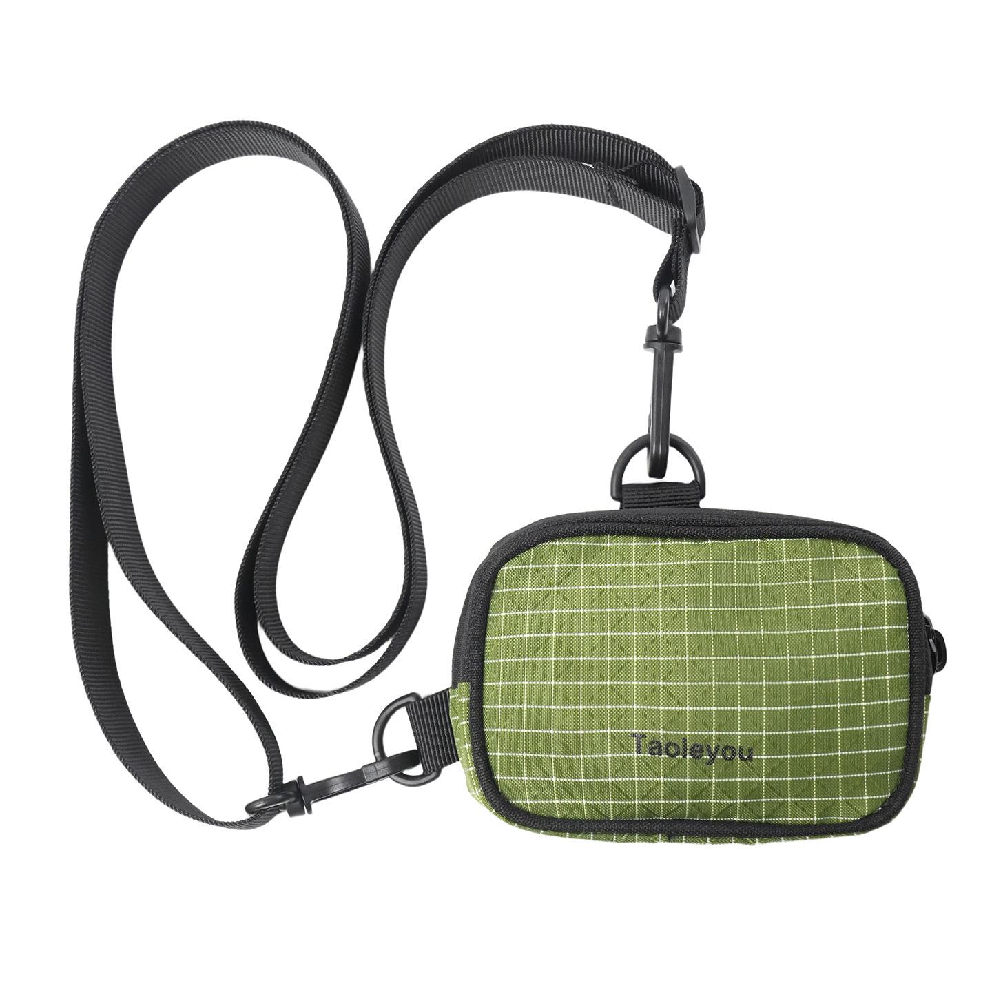 

Trendy brand mini messenger bag storage earphone bag multi-functional sports neck bag versatile shoulder bag women s card bag зелений