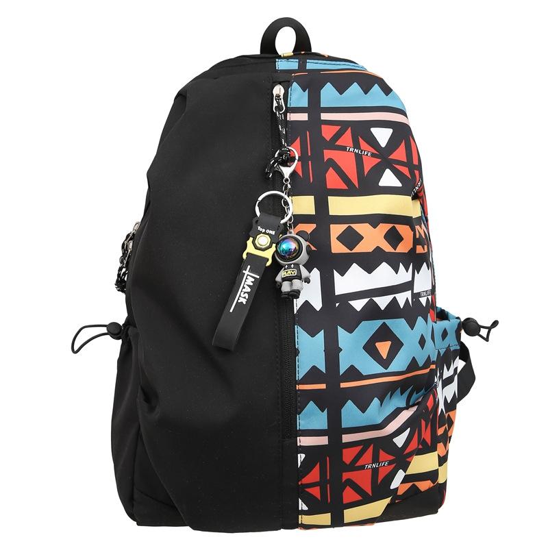 Schoolbag High-value going out Spring outing American high street graffiti schoolbag Boys fashion trend Middle and high school students backpack