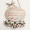DYS Welcome Sign for Front Door, Entrance Door Plate, Pastoral Wooden Hanging Plaque Home Outdoor Wall Decor