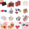 Durable Fashion 1/6 1/12 Dollhouse Miniature Leather Suitcase Mini Bag Backpack Doll Luggage Box Handbag Shoulder Bag Leather Bag Purses