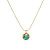 Gold Plated Stainless Steel Abalone Shell Pendant Necklace for Women