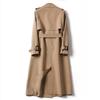 Long Trench Coat Women Lace Up Button Coats Full Sleeve Turn Down Collar Splice Jackets Solid Pockets Office Streetwear
