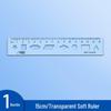 Riglă Moale Multifuncțională – Ondulată și Dreaptă, 15cm/20cm, Plastic Transparent pentru Elevii din Clasa I