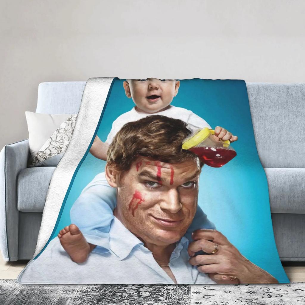 Dexter New Blood Hřejivá měkká plyšová deka na pohovku postel gauč křeslo Dětská flanelová deka Vtipný design Útulná domácí dekorace