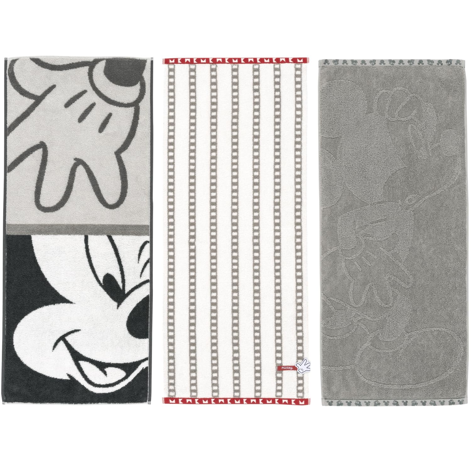 

Towel Laboratory Disney Mickey Mouse Face Low Gift [Disney Characters] #modern Towels, 3-Piece Set, Fluffy, Fast-Absorbent, 100% Cotton, Shedding,