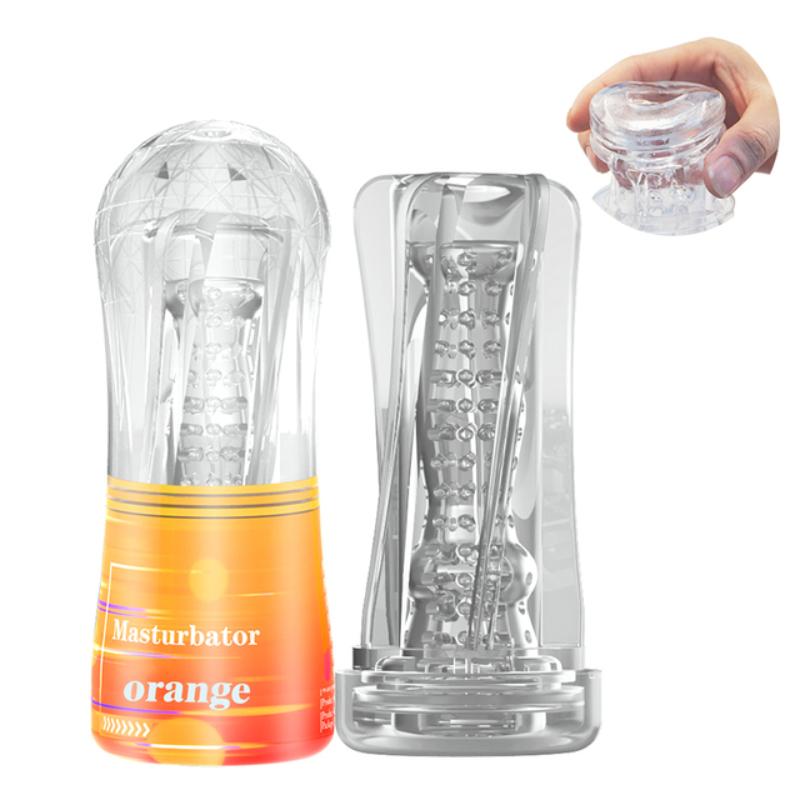 Silicone Aircraft Cup Penis Masturbation Cup for Men Vibration Blowjob Sucking Machine Transparent Soft Pussy Adult Sex Toy