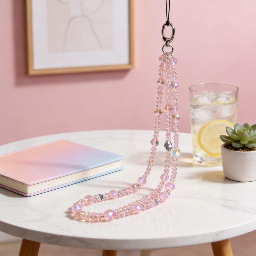 Elegant Crystal Star Phone Strap With Pvc Chain For Women And Men